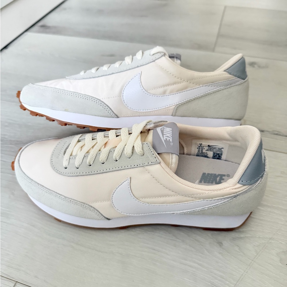 Nike Women's Cream and Light Gray Sneakers